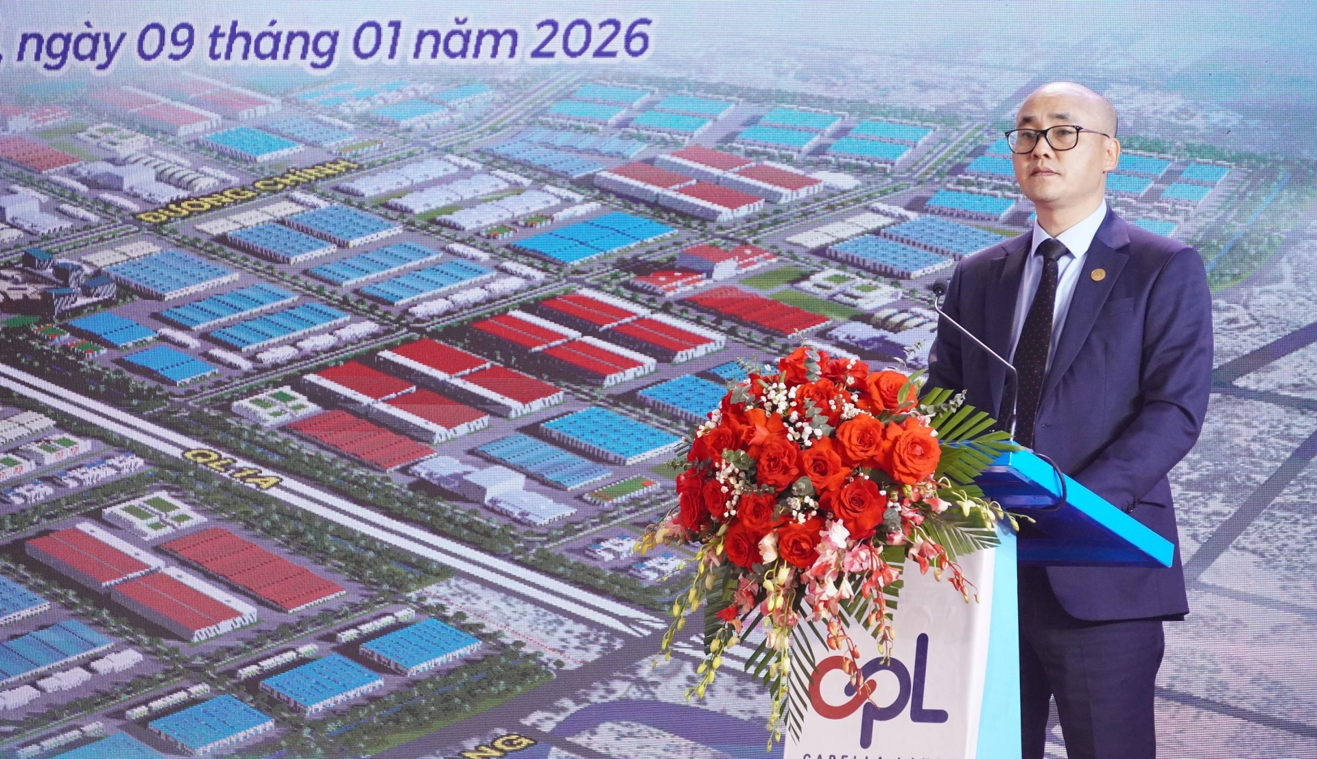 Đại diện chủ đầu tư phát biểu tại lễ khởi công - Ảnh: QV