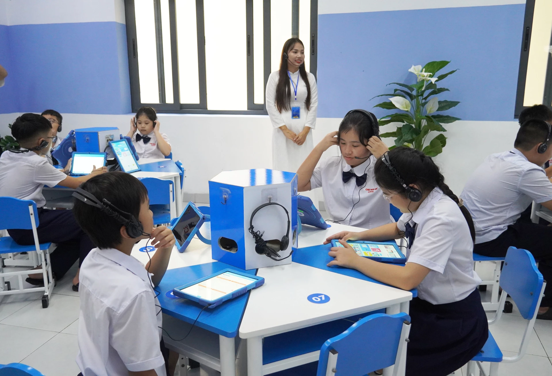 Trường tiểu học Chu Văn An, đơn vị tiêu biểu trong công tác ứng dụng công nghệ thông tin, chuyển đổi số - Ảnh: Nh.V