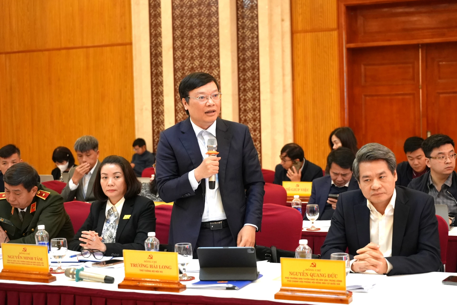 Đồng chí Trương Hải Long, Thứ trưởng Bộ Nội vụ phát biểu tại buổi giám sát, kiểm tra - Ảnh: Trung Đức