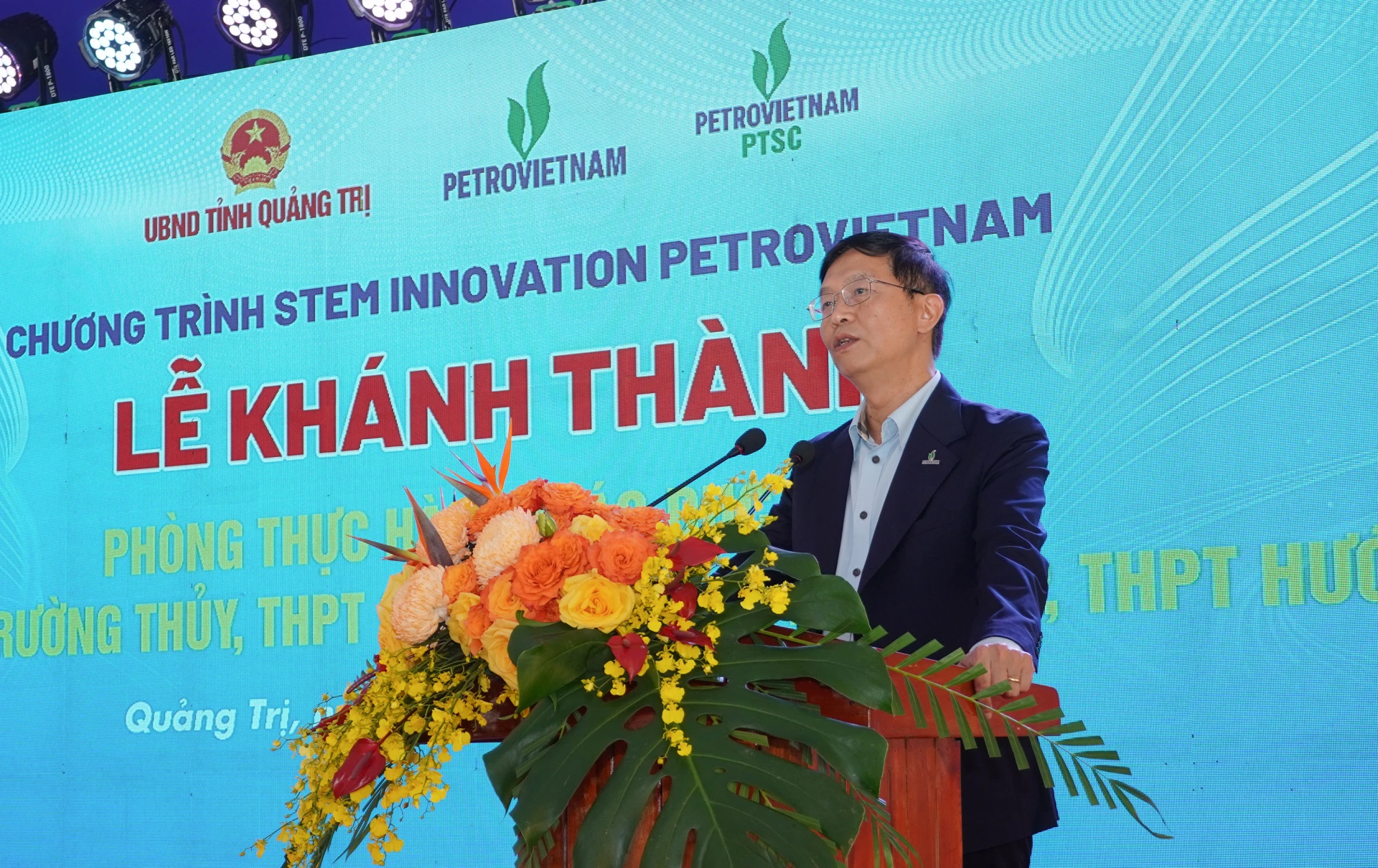 Ông Trần Quang Dũng, Phó Bí thư Phụ trách Đảng bộ Tập đoàn Công nghiệp - Năng lượng Quốc gia Việt Nam phát biểu tại buổi lễ - Ảnh: N.H