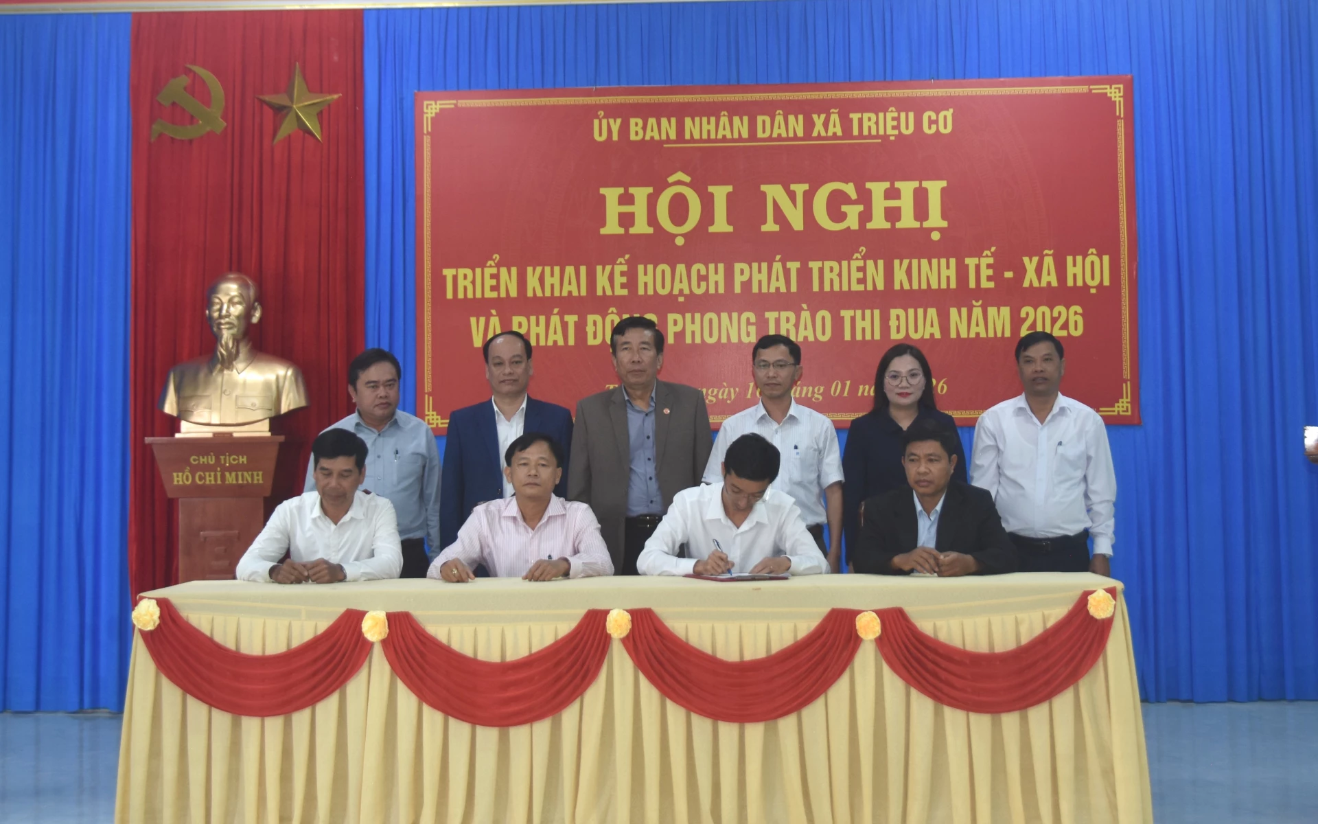 UBND xã Triệu Cơ phát động phong trào thi đua năm 2026 - Ảnh: ĐV