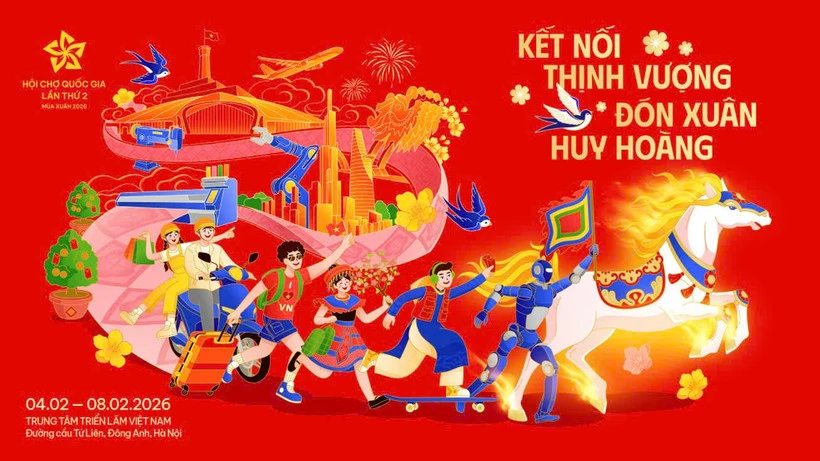 Hội chợ Quốc gia Mùa Xuân 2026 có chủ đề xuyên suốt “Kết nối thịnh vượng-Đón xuân huy hoàng”. (Ảnh: Bộ Công Thương)
