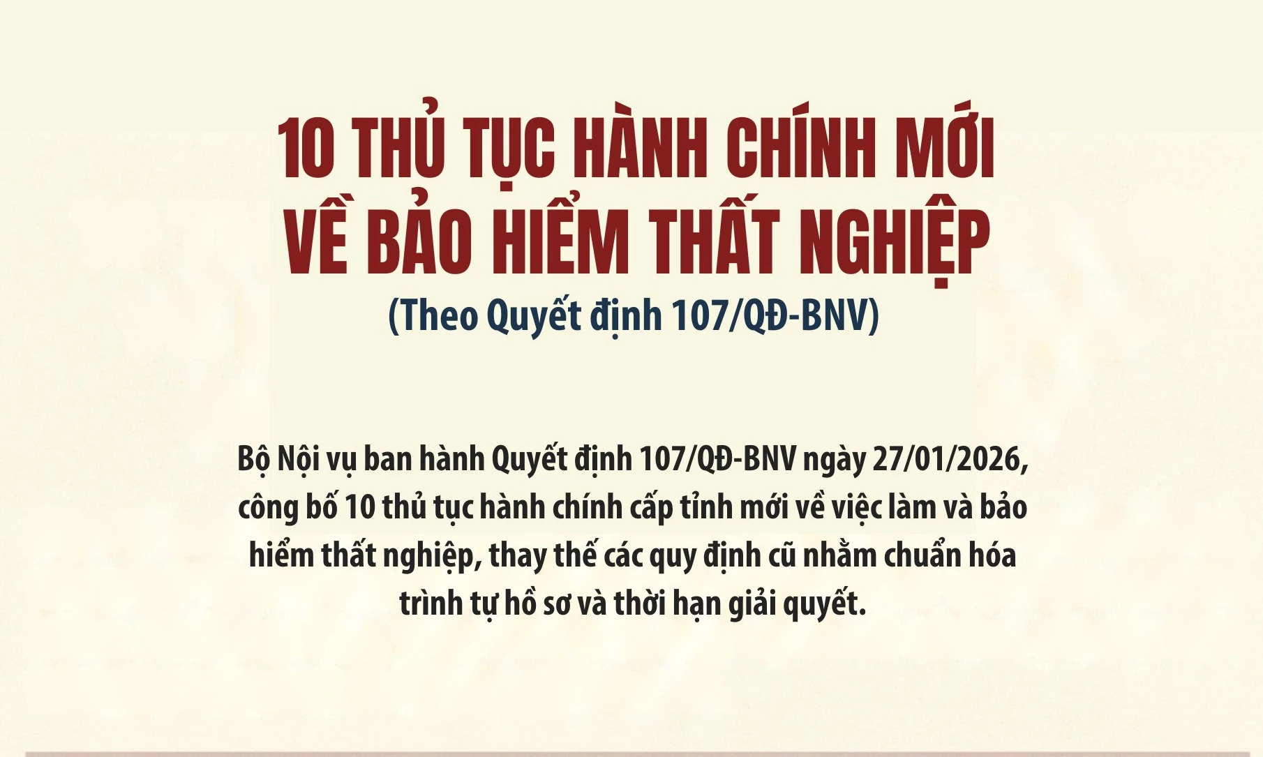 10 thủ tục hành chính mới về bảo hiểm thất nghiệp