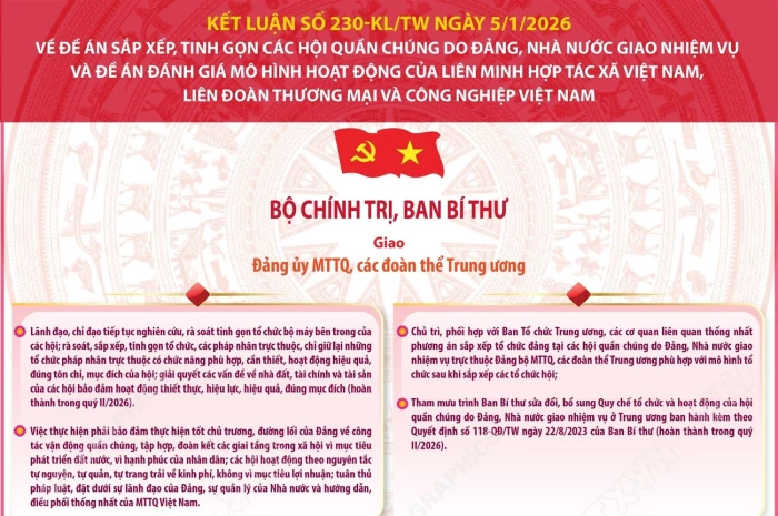 Kết luận của Bộ Chính trị, Ban Bí thư về sắp xếp, tinh gọn các hội quần chúng