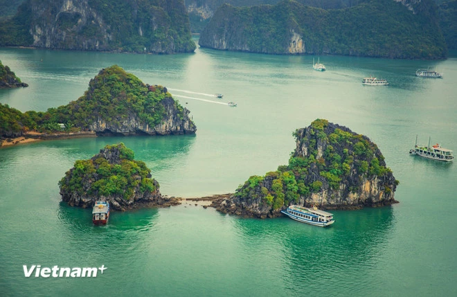 Kỳ quan thiên nhiên thế giới trên địa bàn tỉnh Quảng Ninh. (Ảnh: Vương Nam/Vietnam+)