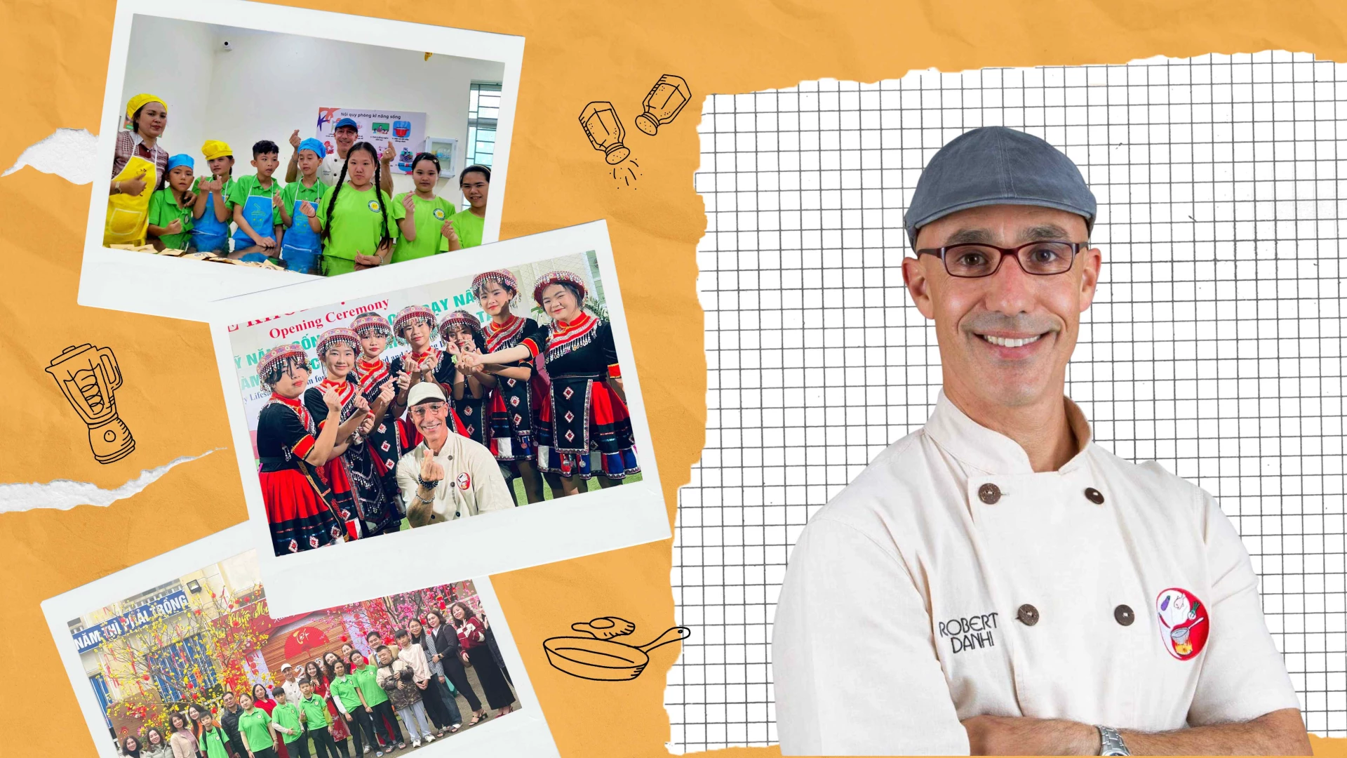 Bếp trưởng Robert Danhi có nhiều kỷ niệm với học sinh khiếm thính - Ảnh: Q.H