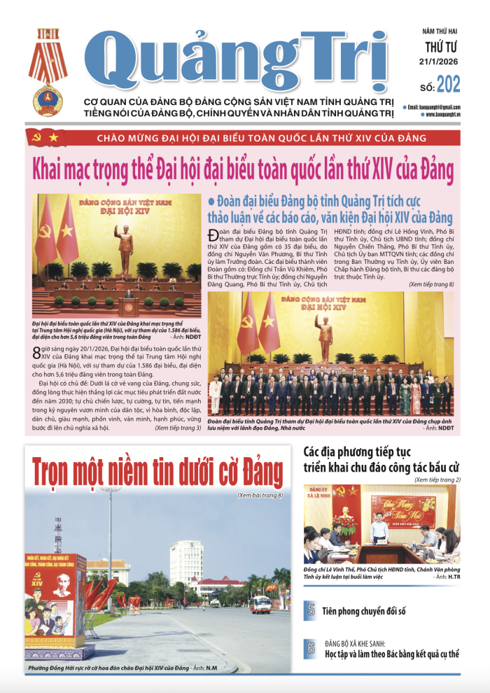 Báo Quảng Trị số 202 - Ngày 21-01-2026