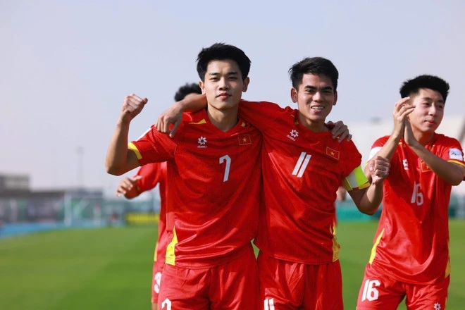 U23 Việt Nam đang có lợi thế lớn trong cuộc cạnh tranh vé tứ kết. (Nguồn: AFC)