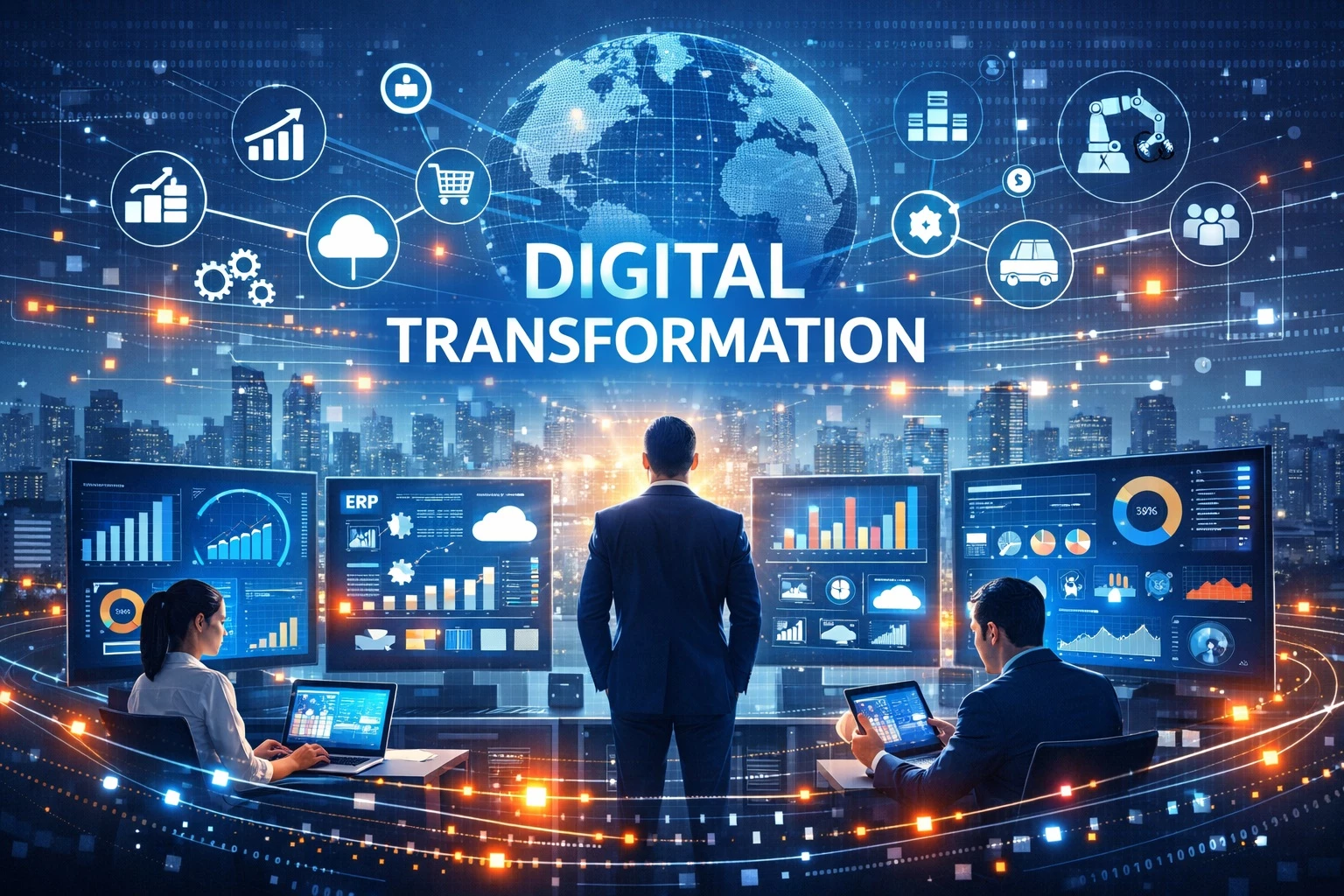 Chuyển đổi số giúp doanh nghiệp quản trị tập trung và ra quyết định dựa trên dữ liệu thời gian thực. Ảnh minh họa