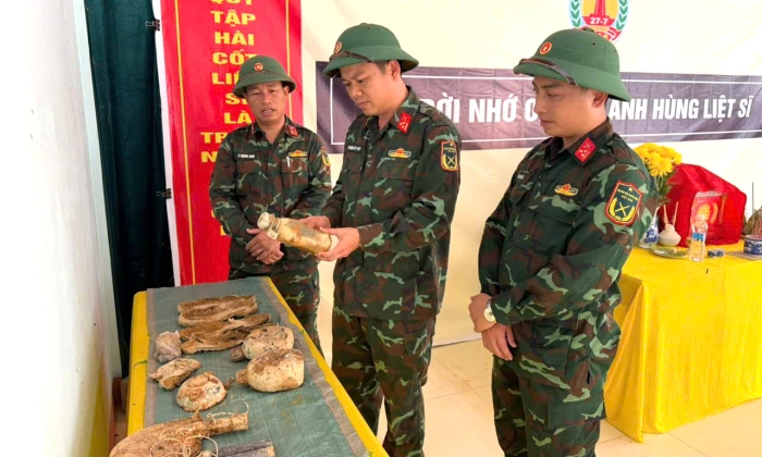 Sư đoàn 968 tìm kiếm, quy tập được 2 hài cốt liệt sĩ cùng nhiều di vật
