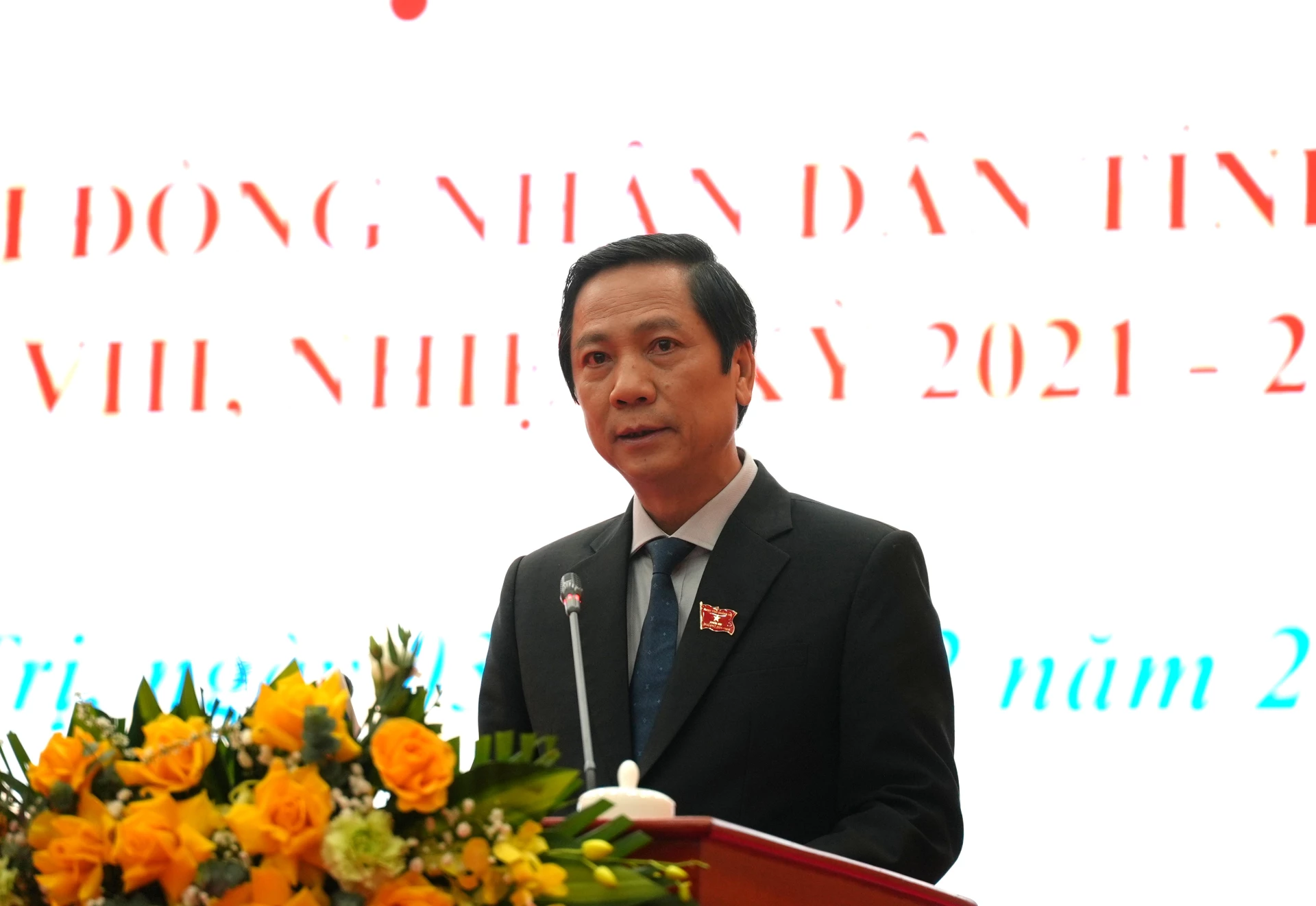 Đồng chí Hoàng Nam, Phó Chủ tịch Thường trực UBND tỉnh phát biểu tại hội nghị - Ảnh: Trung Đức