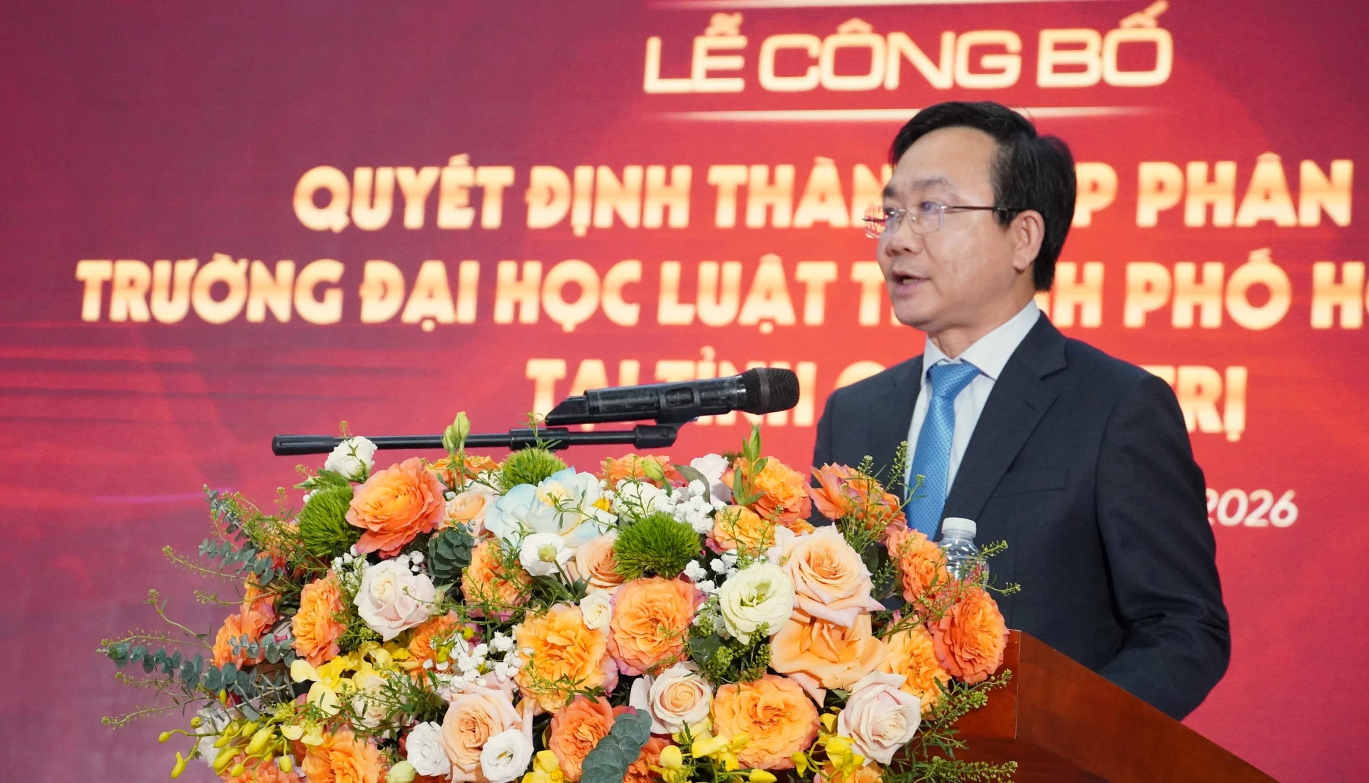 Đồng chí Hoàng Xuân Tân, Phó Chủ tịch UBND tỉnh Quảng Trị phát biểu tại buổi lễ - Ảnh: QV