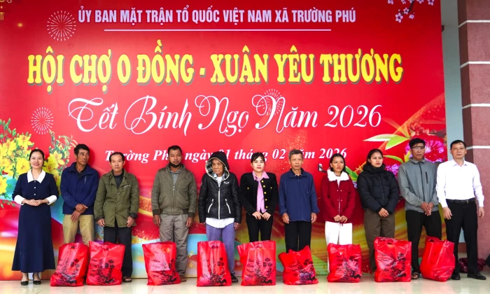 Xã Trường Phú tổ chức chương trình 'Hội chợ 0 đồng-Xuân yêu thương'