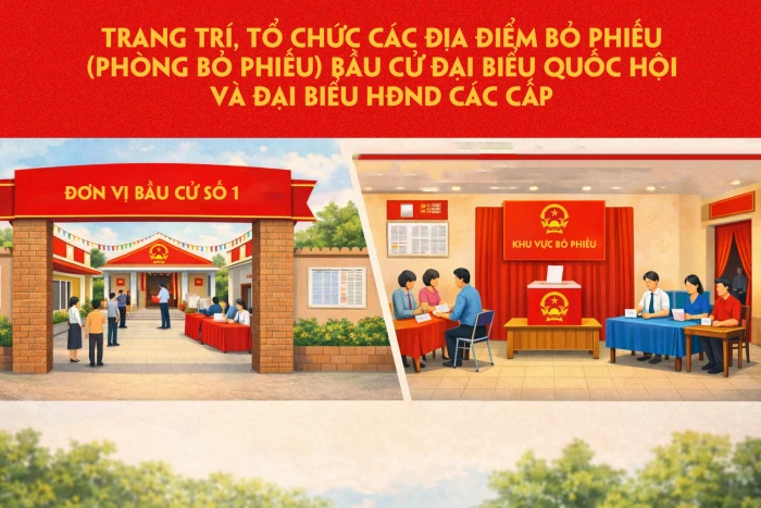 Trang trí, tổ chức các địa điểm bỏ phiếu (phòng bỏ phiếu) bầu cử đại biểu Quốc hội và đại biểu HĐND các cấp