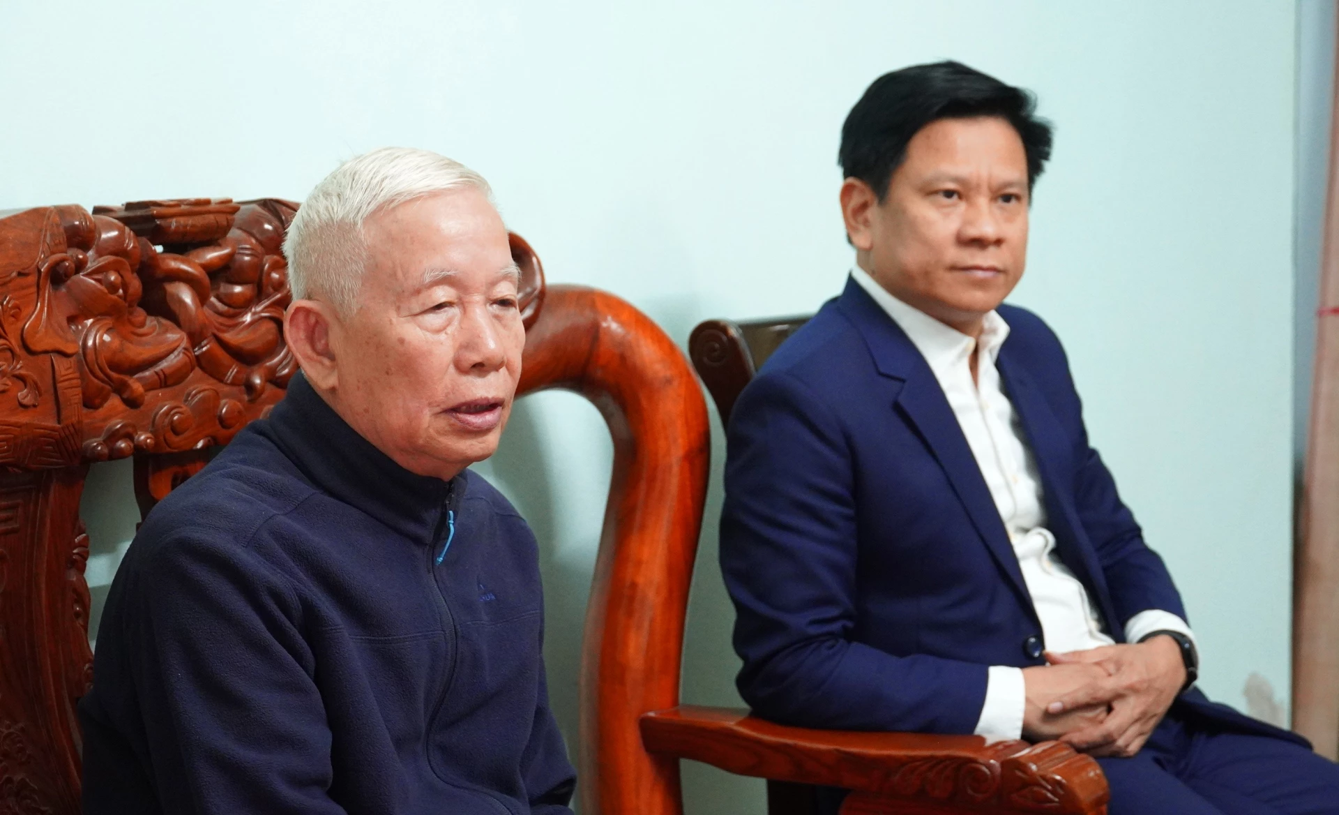 Đồng chí Đinh Hữu Cường cảm ơn sự quan tâm của các đồng chí lãnh đạo tỉnh - Ảnh: QV