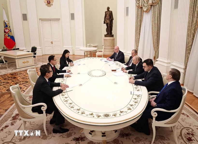 Quang cảnh cuộc hội kiến tại Điện Kremlin. (Ảnh: Tâm Hằng/TTXVN)