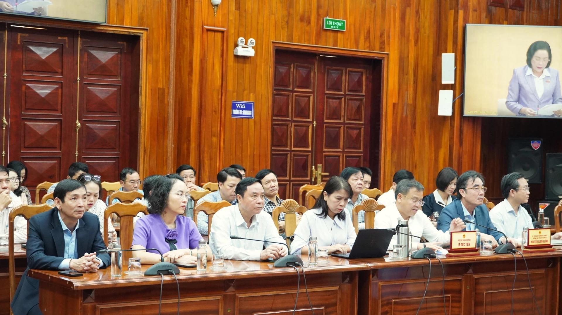 Đại biểu tham dự tại điểm cầu Quảng Trị - Ảnh: QV