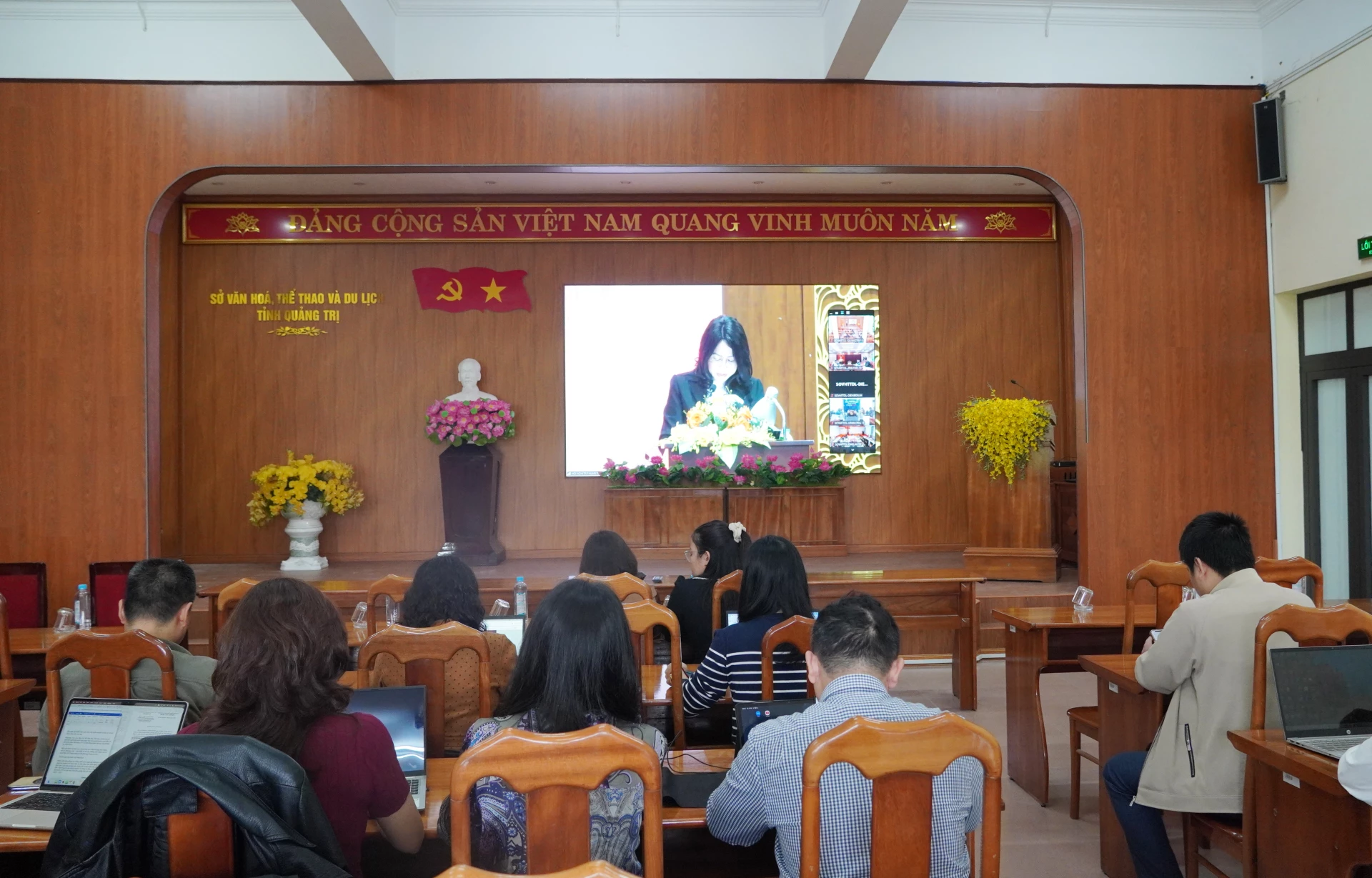 Điểm cầu tại tỉnh Quảng Trị - Ảnh: HL.