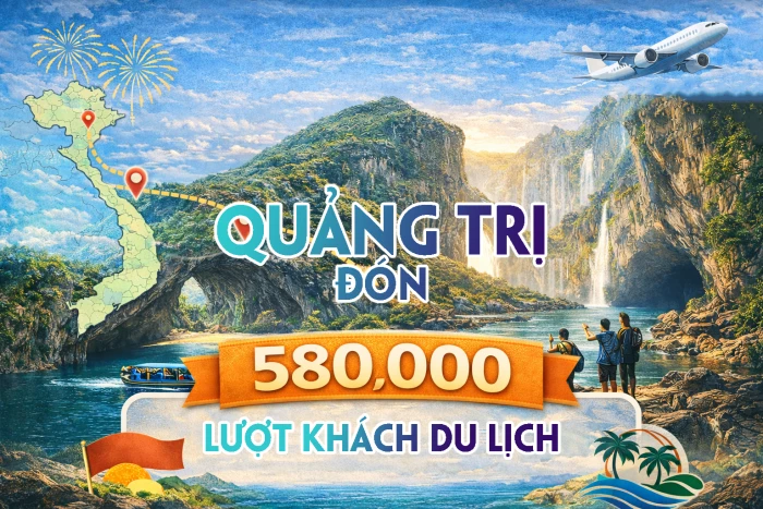Quảng Trị đón 580.000 lượt khách du lịch trong tháng 1/2026