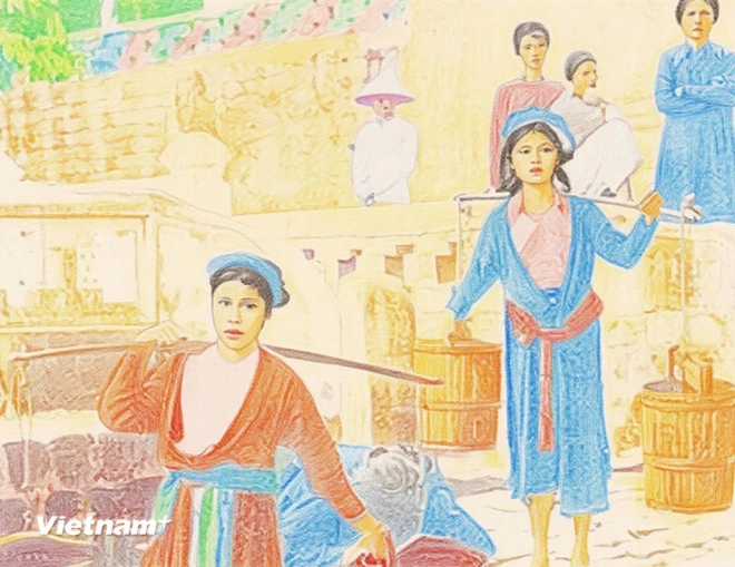 Gánh nước cầu may đầu Xuân.