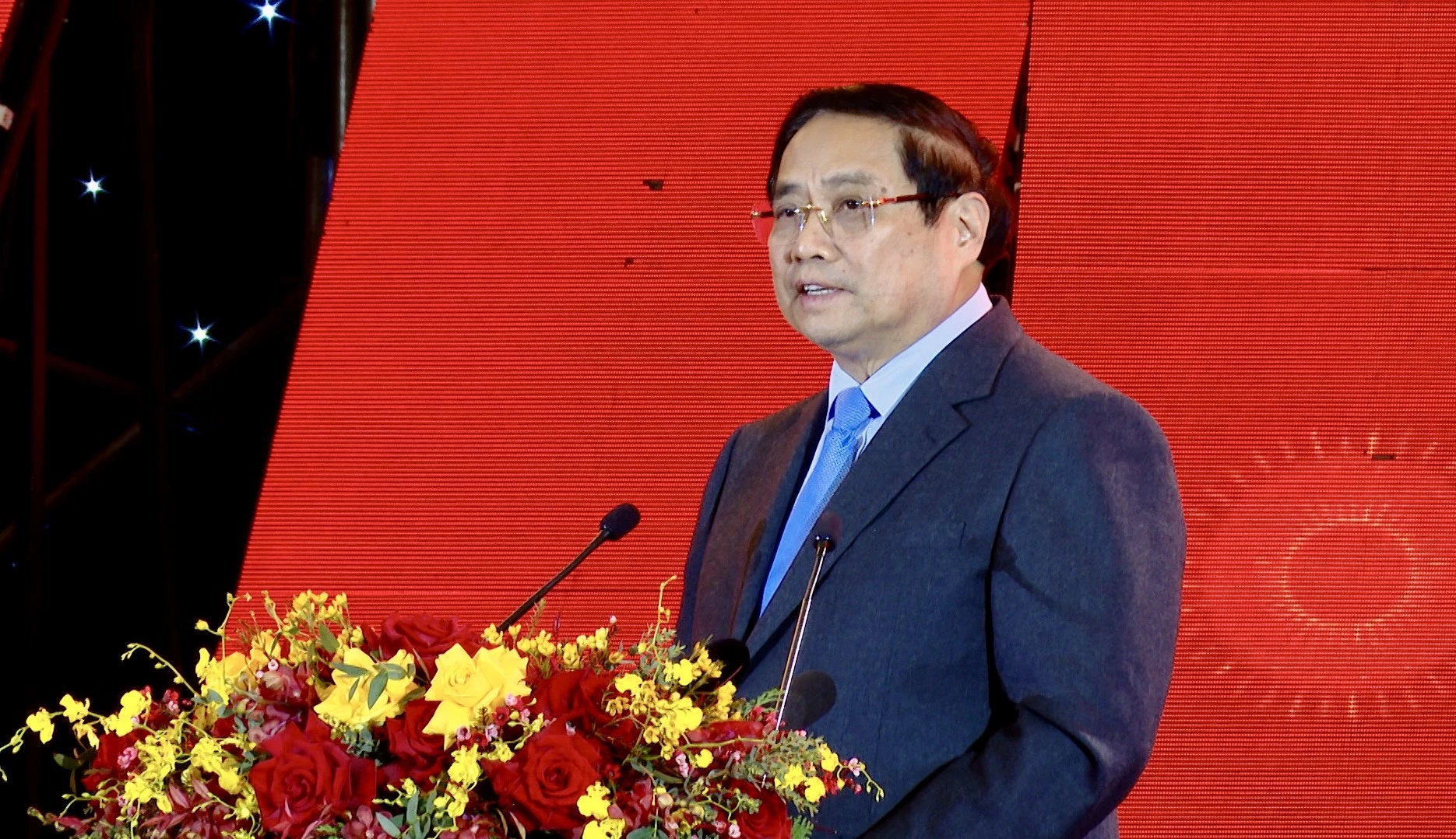 Thủ tướng Chính phủ Phạm Minh Chính phát biểu tại Hội chợ Mùa Xuân lần thứ nhất - 2026 - Ảnh: H.N
