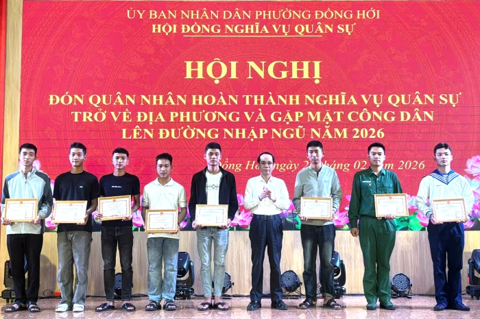 Phường Đồng Hới: Gặp mặt công dân lên đường nhập ngũ năm 2026