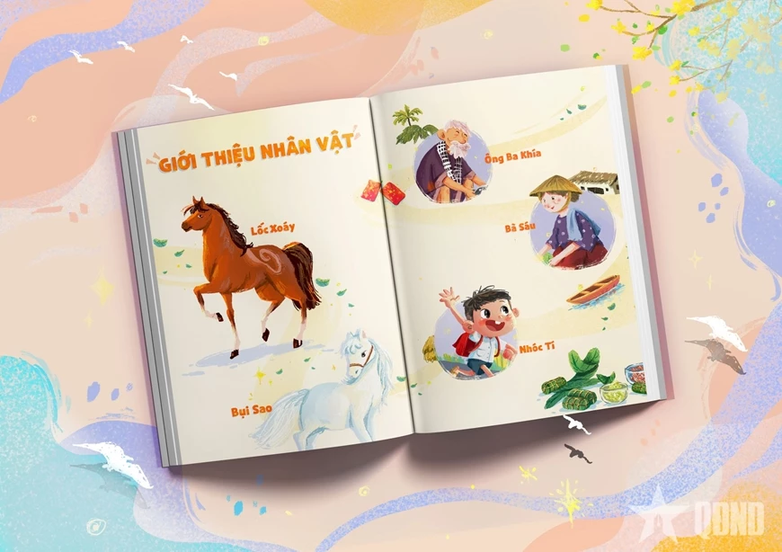 Các nhân vật trong cuốn sách “Tết Ngựa yêu thương”.