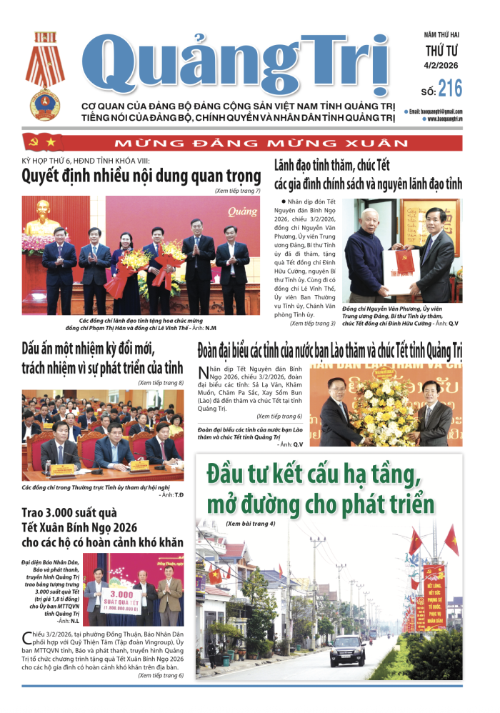 Báo Quảng Trị số 216 - Ngày 04-02-2025