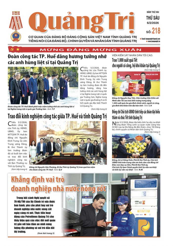 Báo Quảng Trị số 218 - Ngày 06-02-2025