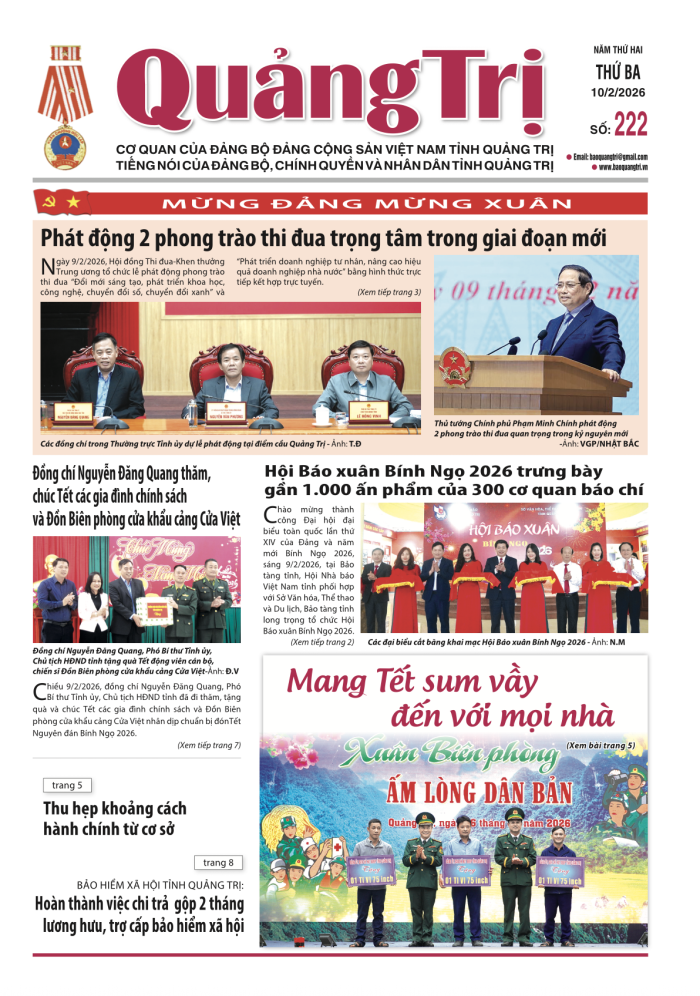 Báo Quảng Trị số 222 - Ngày 10-02-2026
