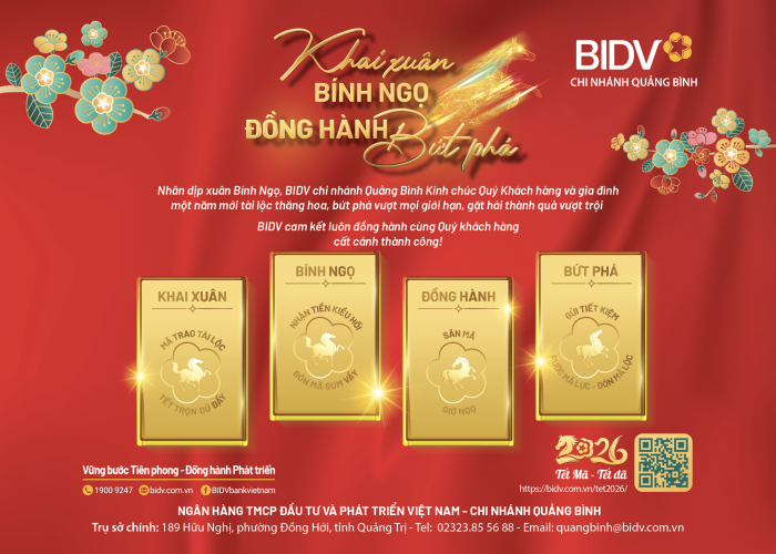 BIDV Chi nhánh Quảng Bình chúc mừng năm mới