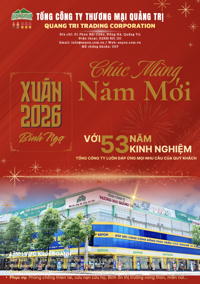 Công ty TNHH MTV Thương mại Quảng Trị chúc mừng năm mới