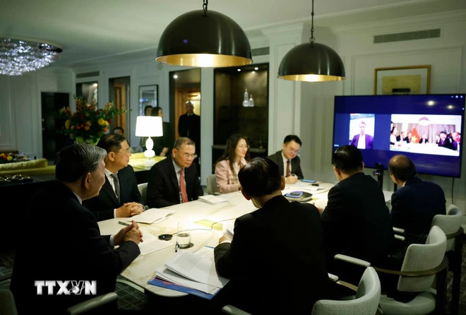 Tổng Bí thư Tô Lâm điện đàm với Thượng nghị sỹ Hoa Kỳ Bill Hagerty. (Ảnh: Thống Nhất/TTXVN)