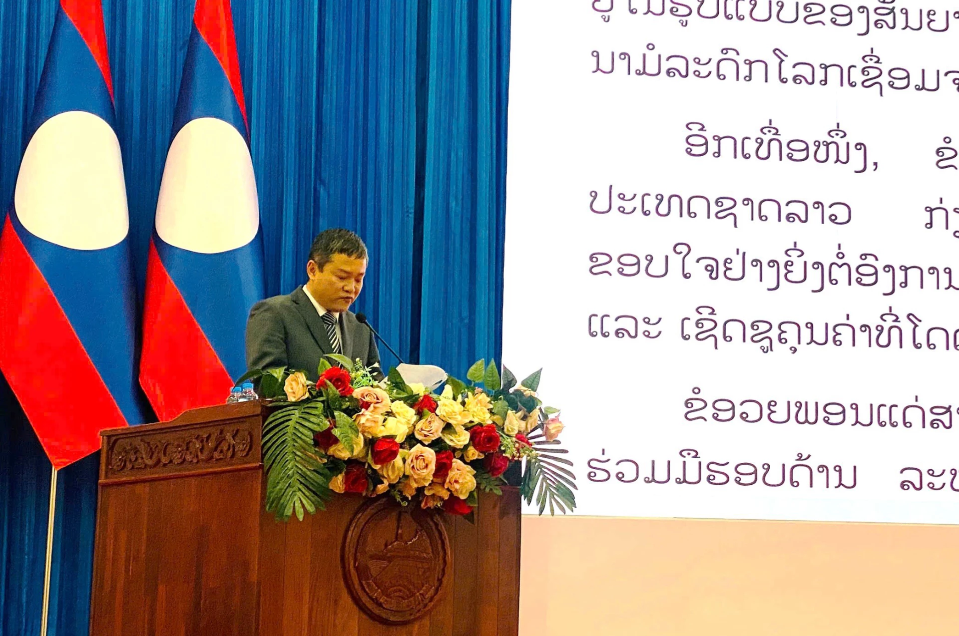 Đồng chí Phan Phong Phú, Phó Chủ tịch UBND tỉnh phát biểu tại buổi lễ - Ảnh: T.Đ