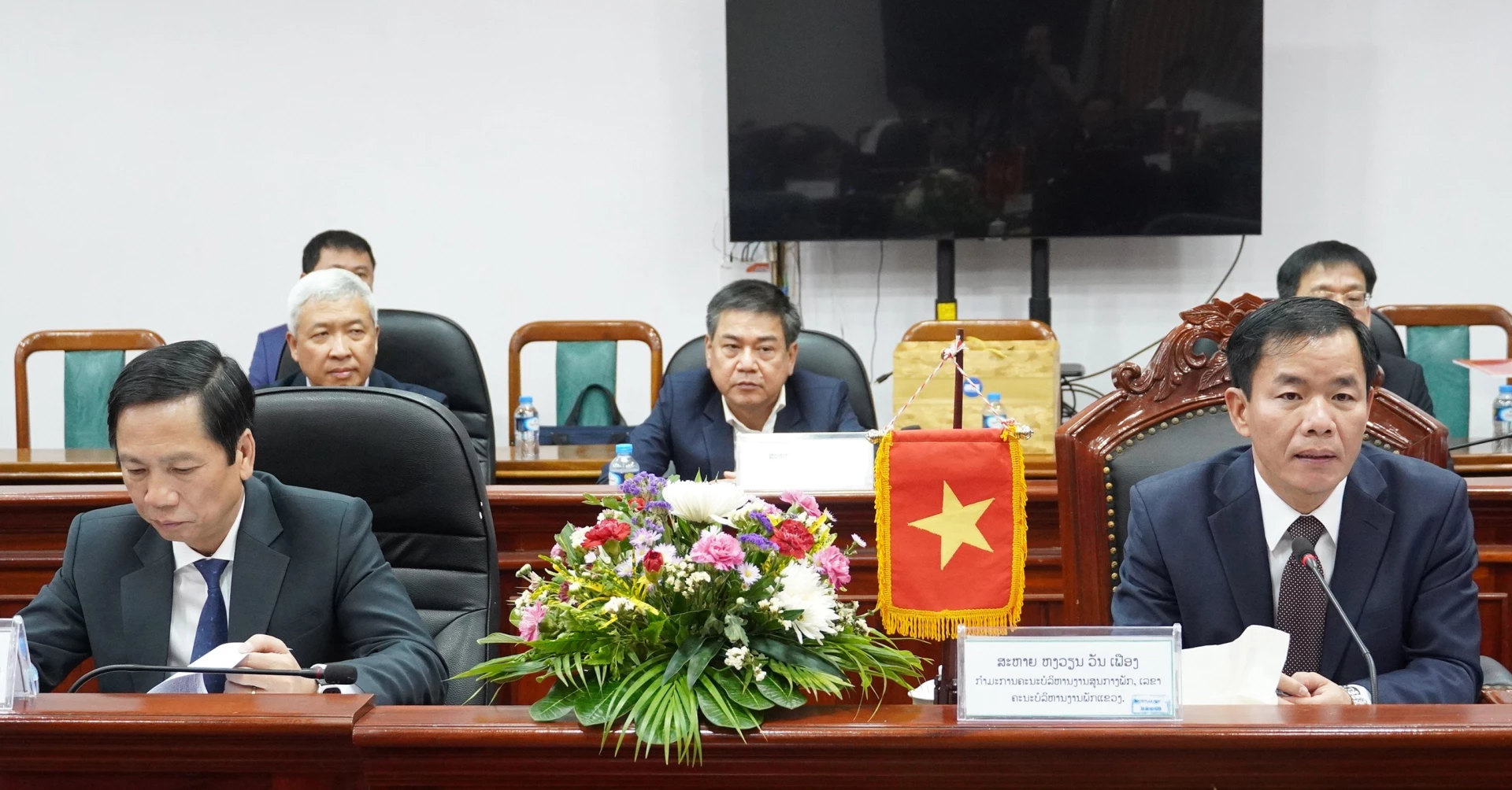 Đồng chí Nguyễn Văn Phương, Bí thư Tỉnh ủy Quảng Trị phát biểu tại buổi làm việc - Ảnh: Q.V