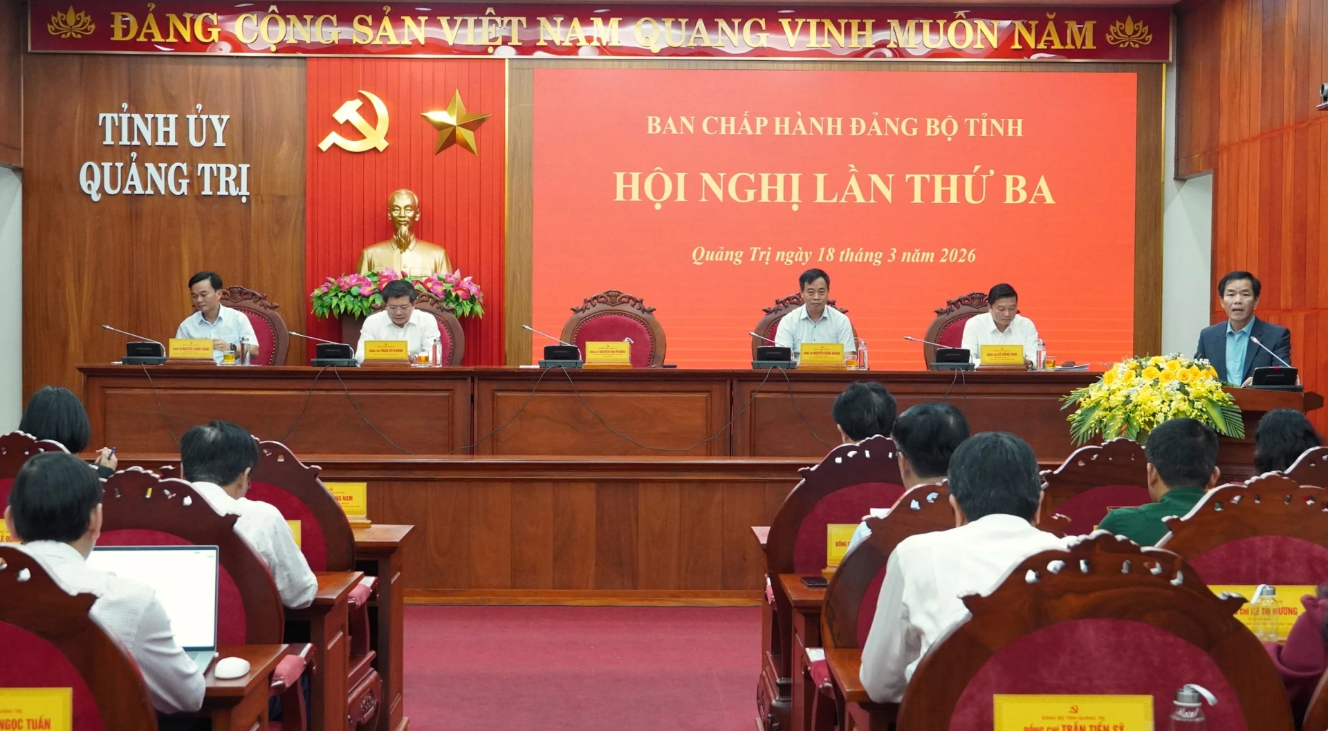 Đồng chí Nguyễn Văn Phương, Bí thư Tỉnh ủy kết luân hội nghị - Ảnh: Q.V