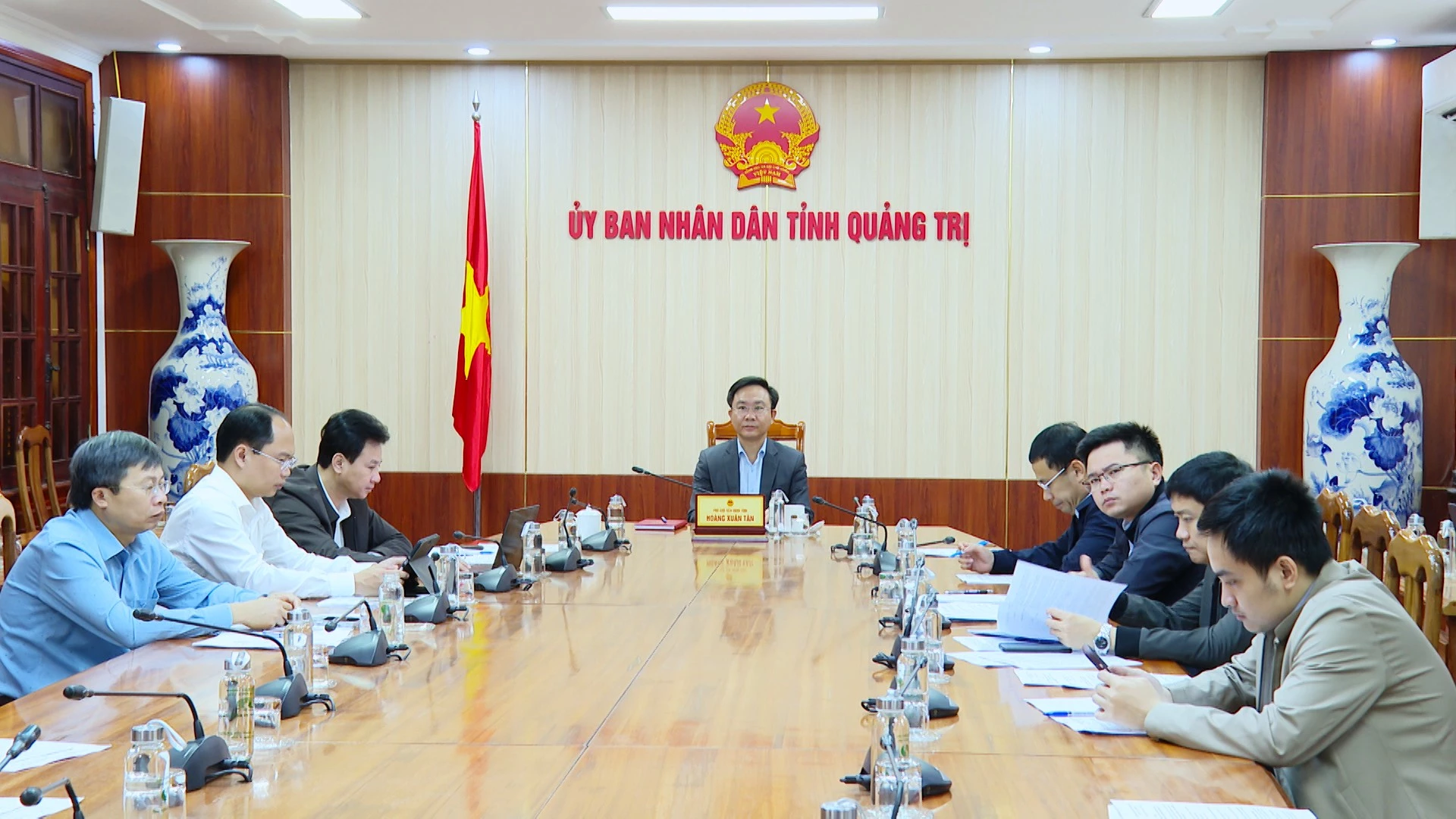 Quang cảnh Hội nghị tại điểm cầu tỉnh Quảng Trị - Ảnh: T.L