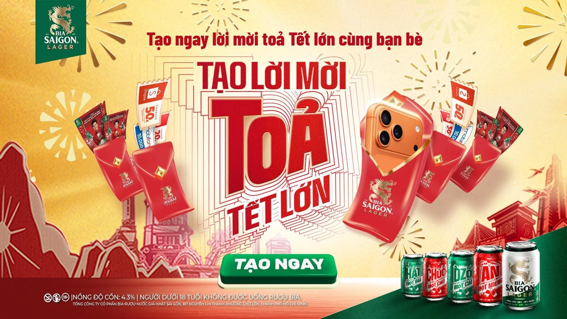 Hoạt động “Tạo Lời Mời, Tỏa Tết Lớn” của Bia Saigon có mặt trên Zalo