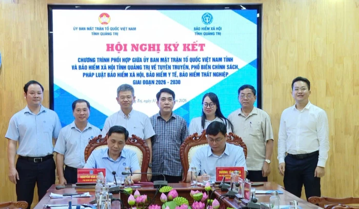 Ký kết quy chế phối hợp giữa Bảo hiểm xã hội với Ủy ban MTTQ Việt Nam tỉnh