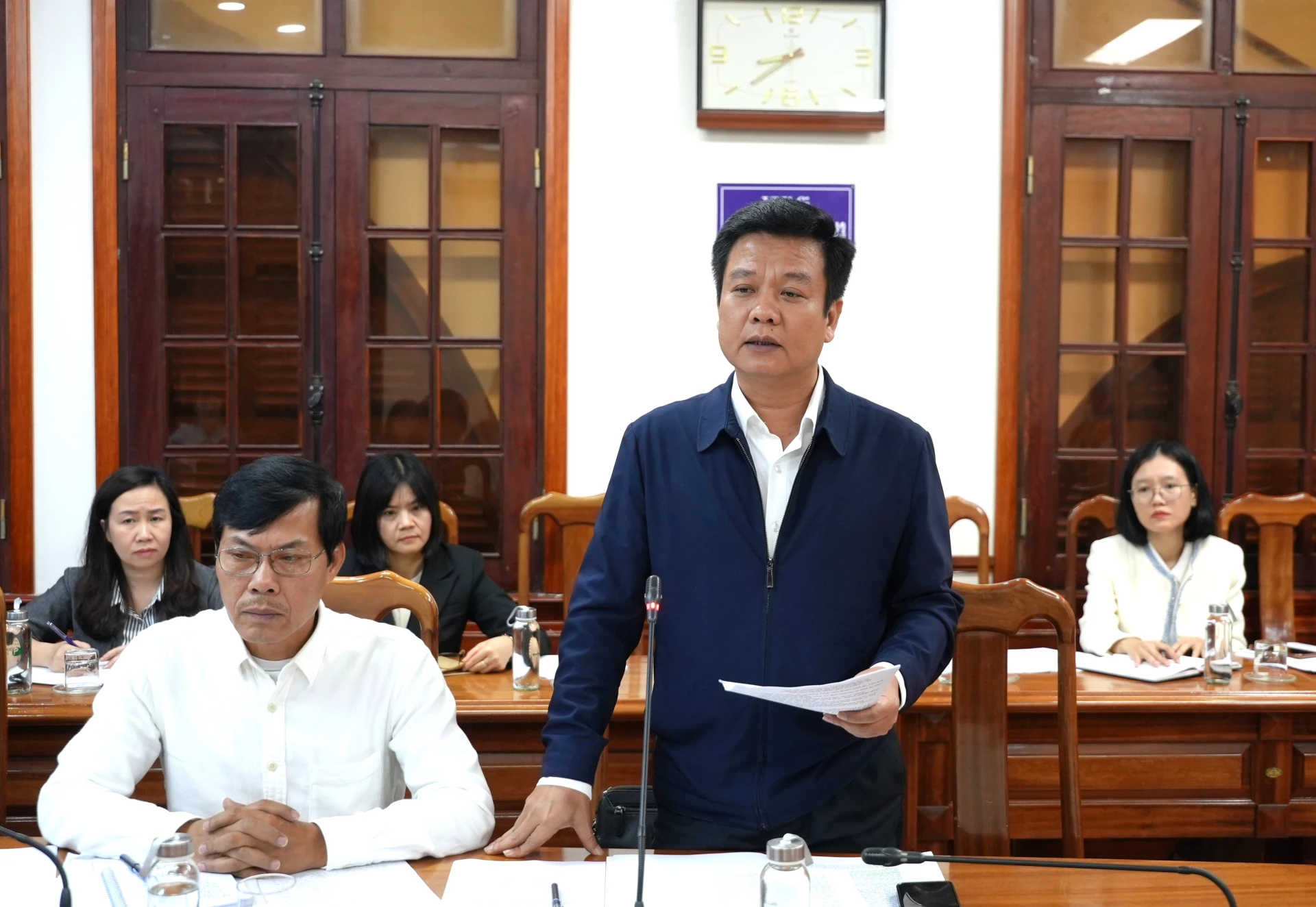 Lãnh đạo Sở Nông nghiệp và Môi trường phát biểu tại buổi làm việc - Ảnh: T.Đ