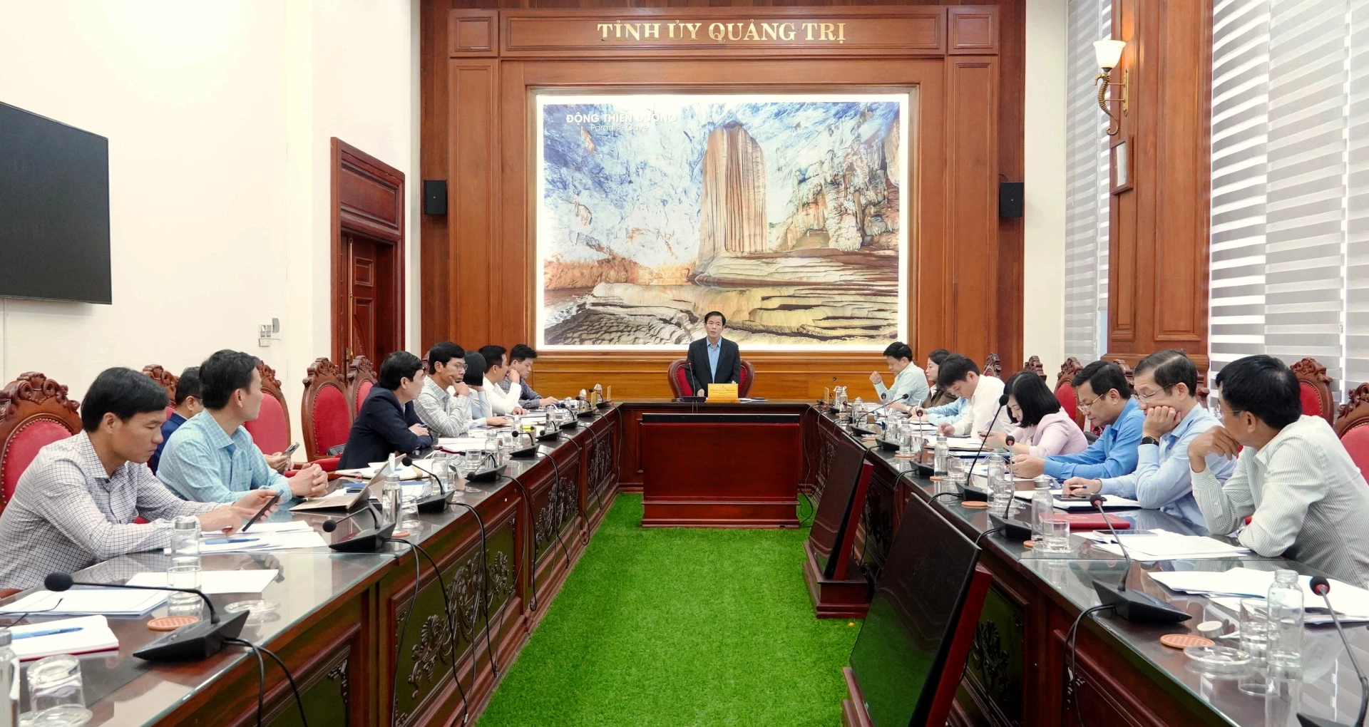 Đồng chí Nguyễn Văn Phương, Bí thư Tỉnh ủy phát biểu kết luận tại buổi làm việc - Ảnh: Q.V