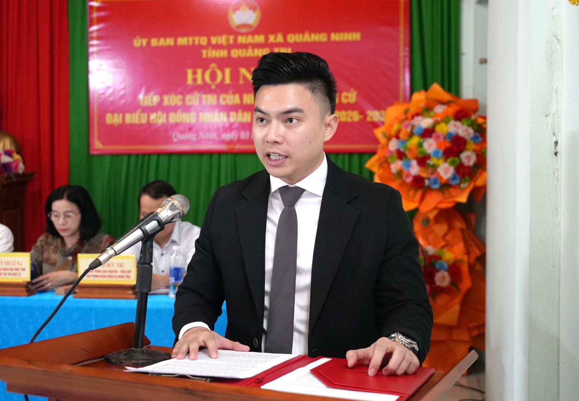 Ông Nguyễn Viết Vương, Tổng Giám đốc Công ty TNHH Tập đoàn Sơn Hải trình bày chương trình hành động - Ảnh: T.Đ