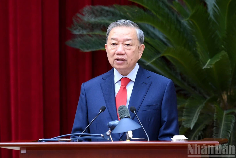 Tổng Bí thư Tô Lâm phát biểu khai mạc hội nghị.