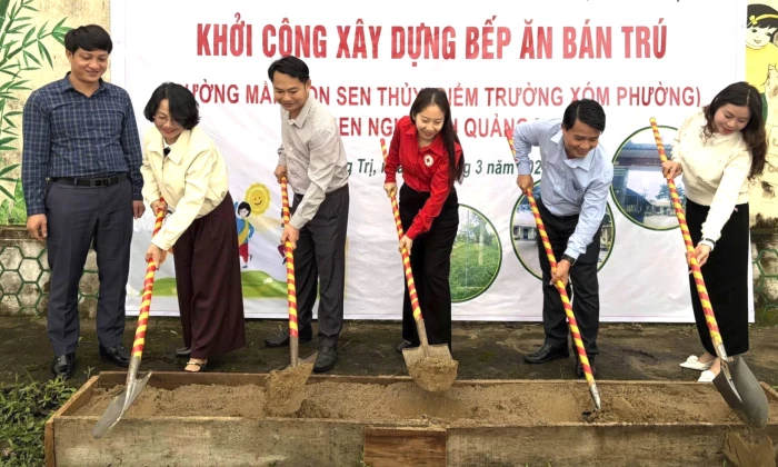Khởi công xây dựng bếp ăn bán trú cho Trường mầm non Sen Thủy