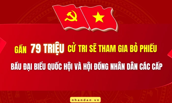 Gần 79 triệu cử tri sẽ tham gia bỏ phiếu bầu đại biểu Quốc hội và HĐND các cấp