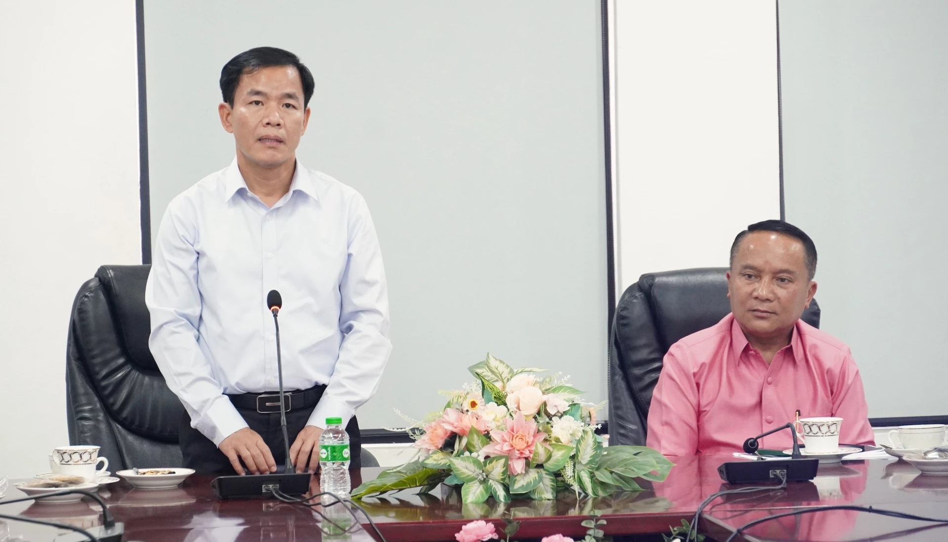 Đồng chí Nguyễn Văn Phương, Bí thư Tỉnh ủy phát biểu tại buổi làm việc - Ảnh: Q.V