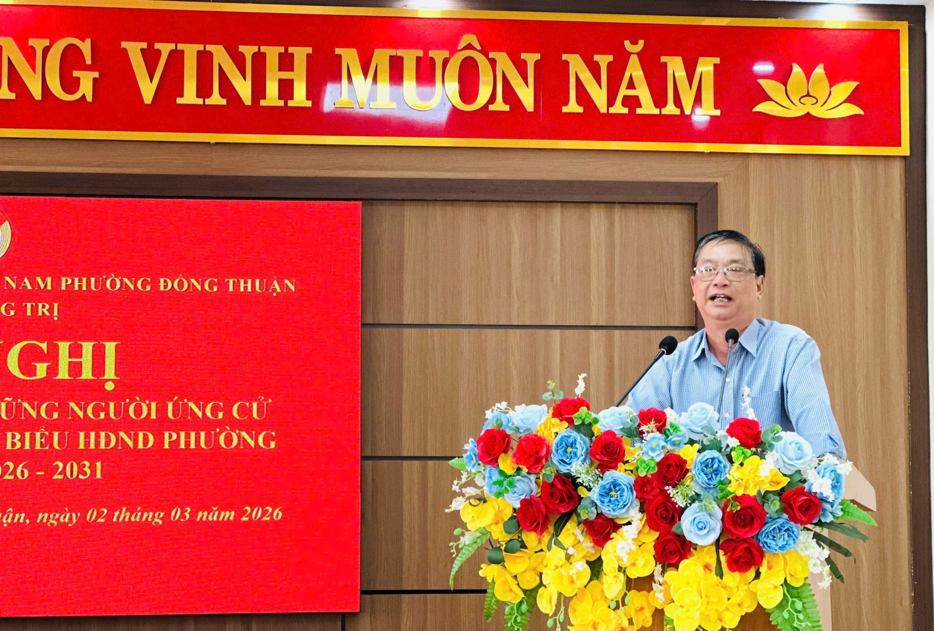 Cử tri phát biểu tại Hội nghị - Ảnh: LT