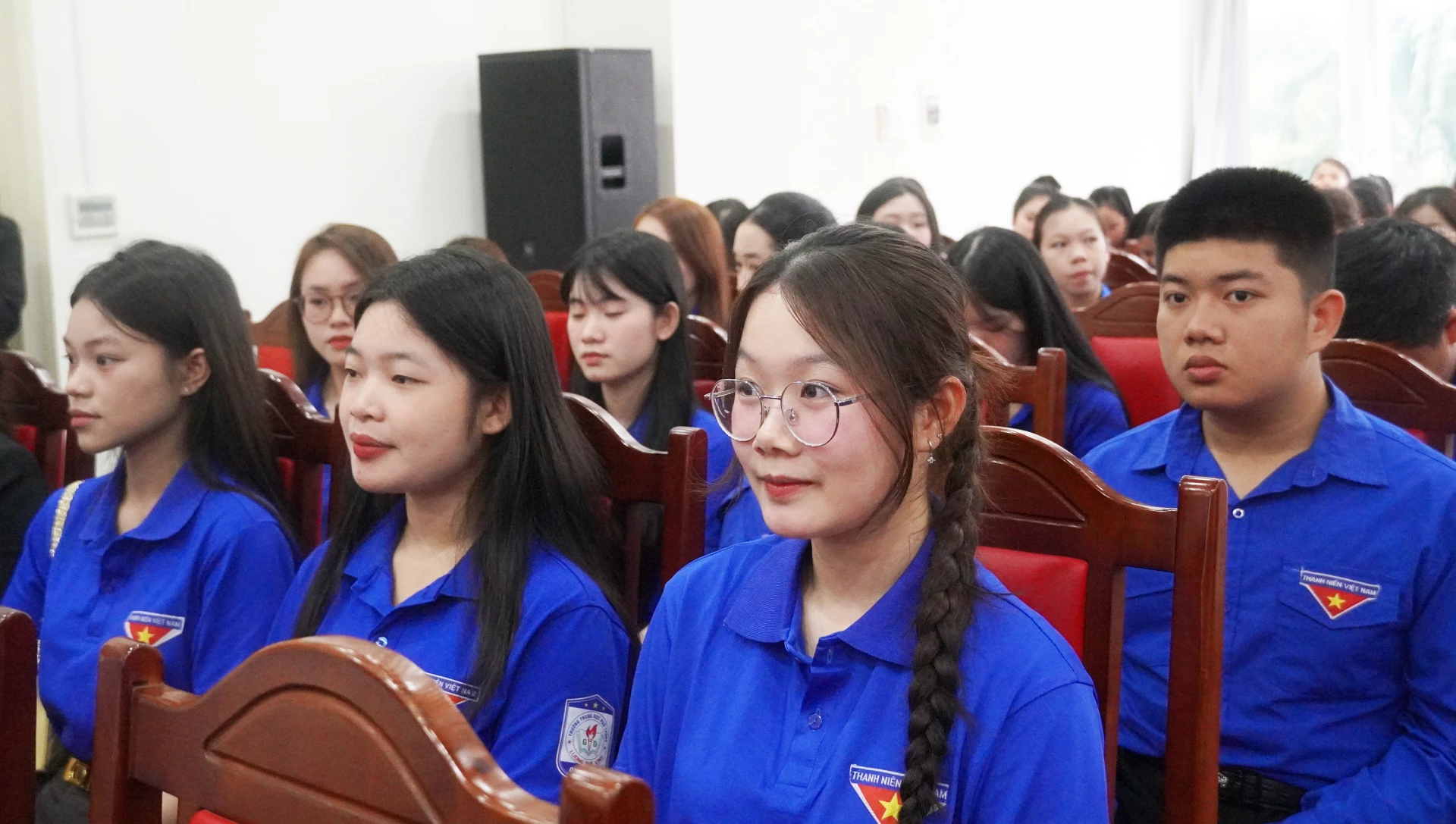 ĐVTN dự hội nghị tại điểm cầu trung tâm - Ảnh: N.M