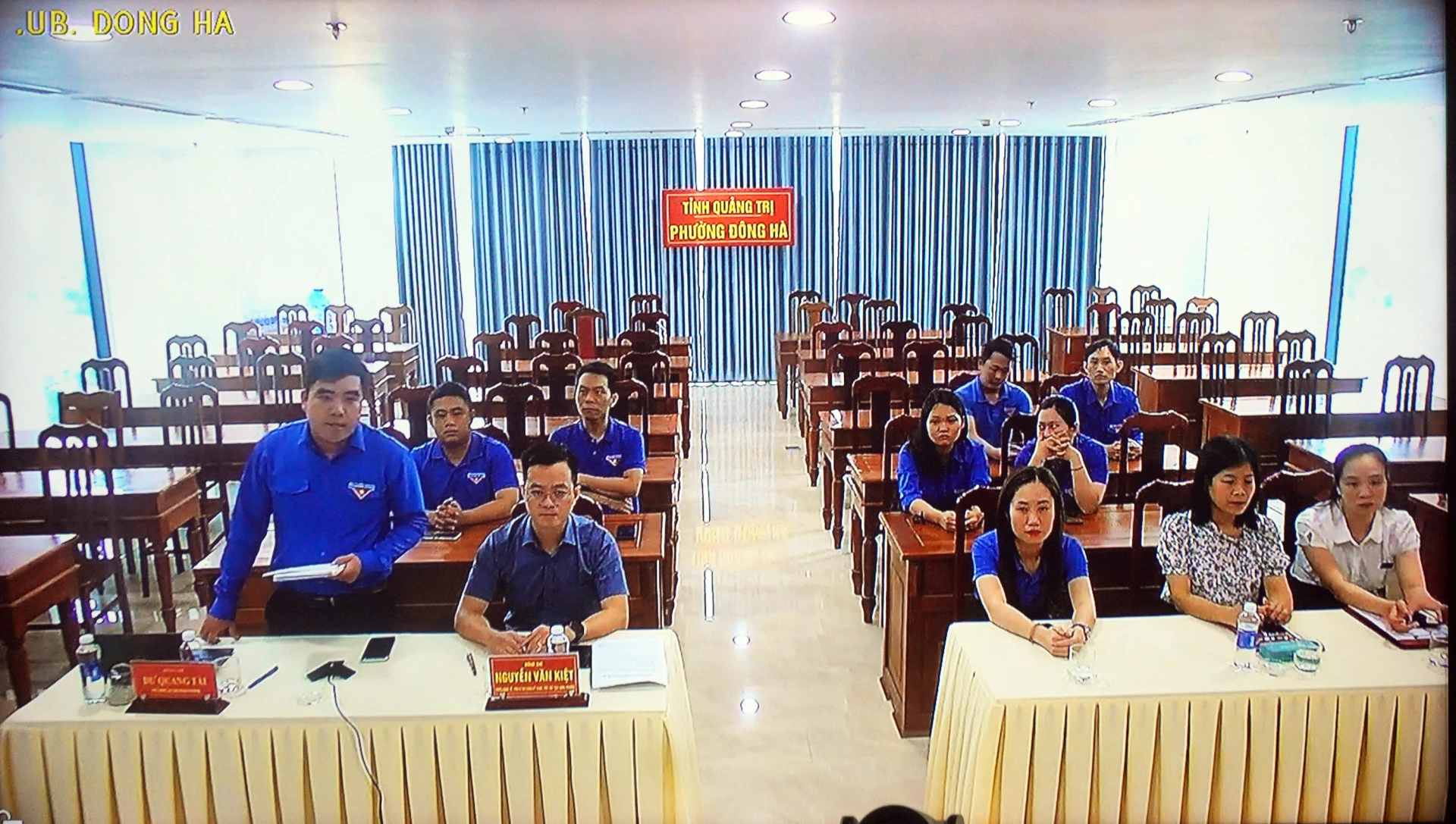 Quang cảnh hội nghị tại điểm cầu phường Đông Hà - Ảnh: N.M