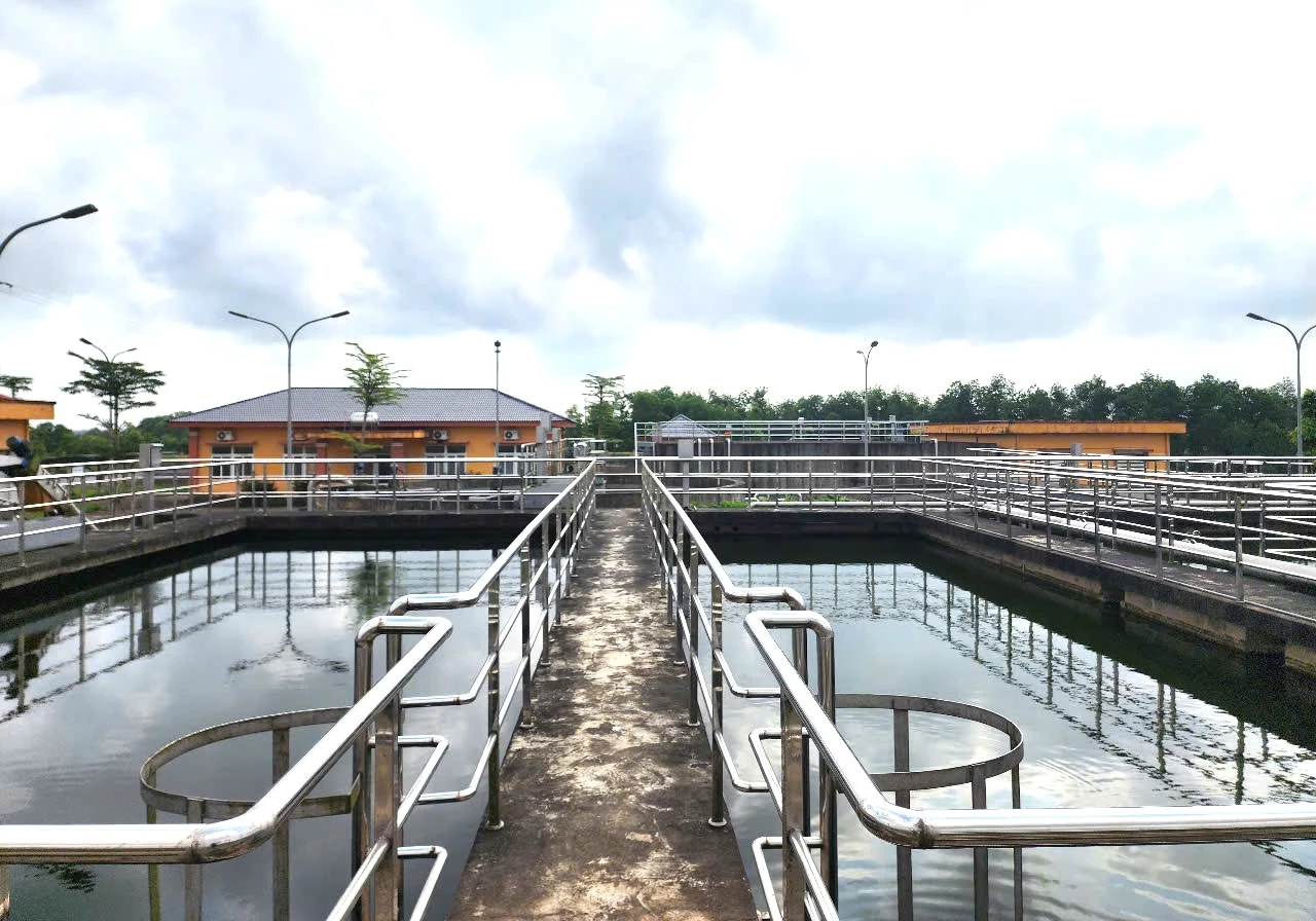 Một hạng mục của Nhà máy xử lý nước thải Quán Ngang (chụp ngày 24/3/2026) - Ảnh: H.N